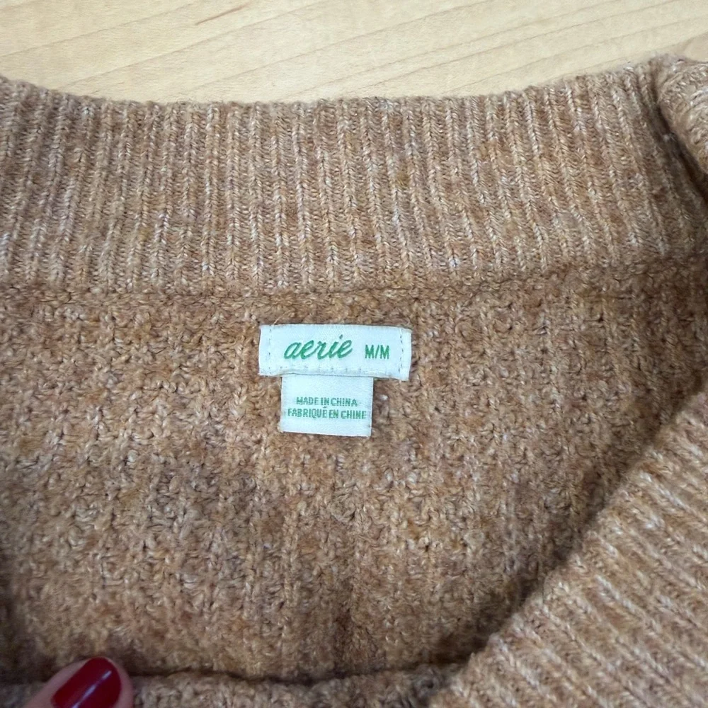 Aerie Tan Knit Sweater